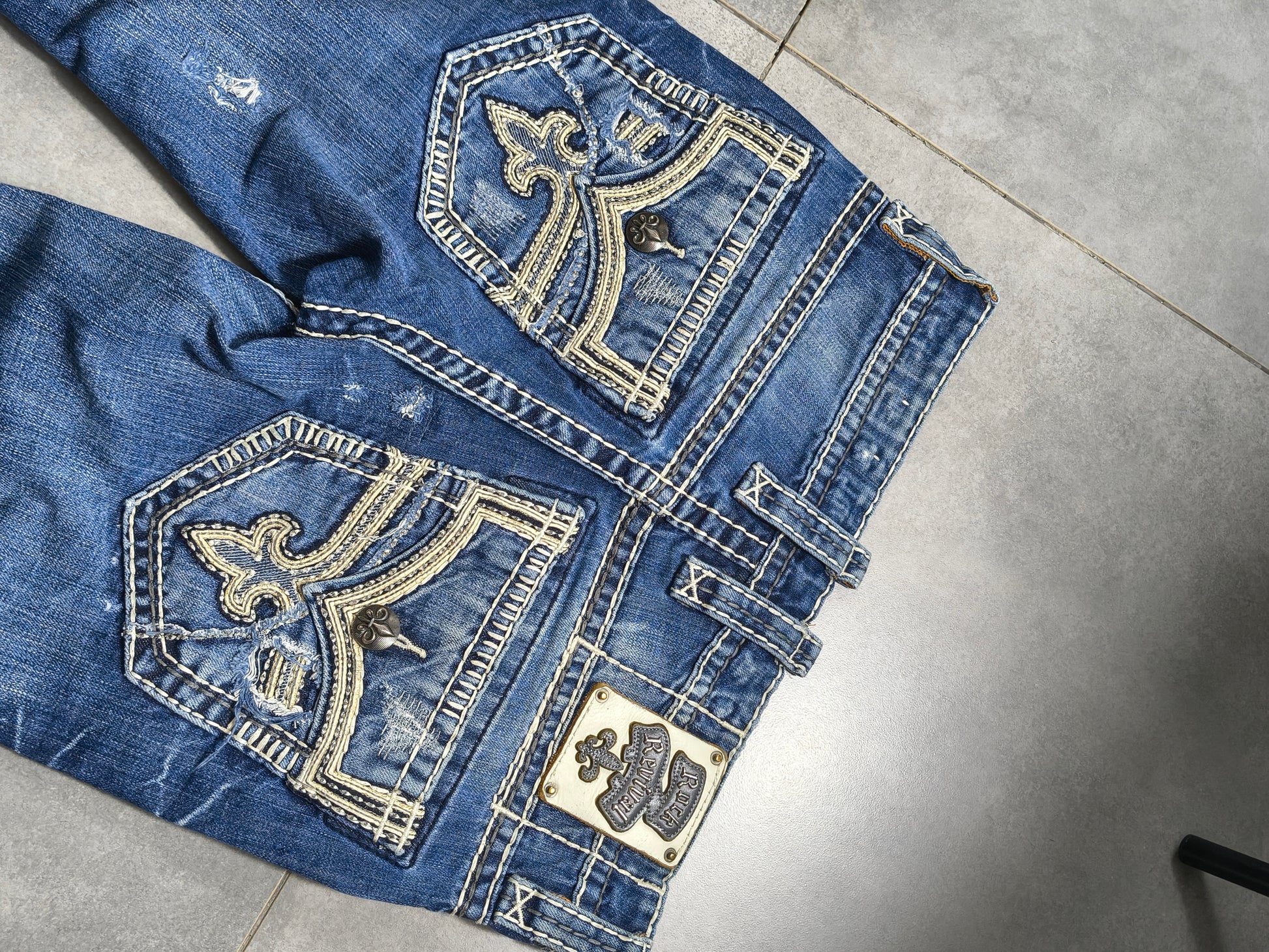 Granatowe bootcut jeansy Rock Revival