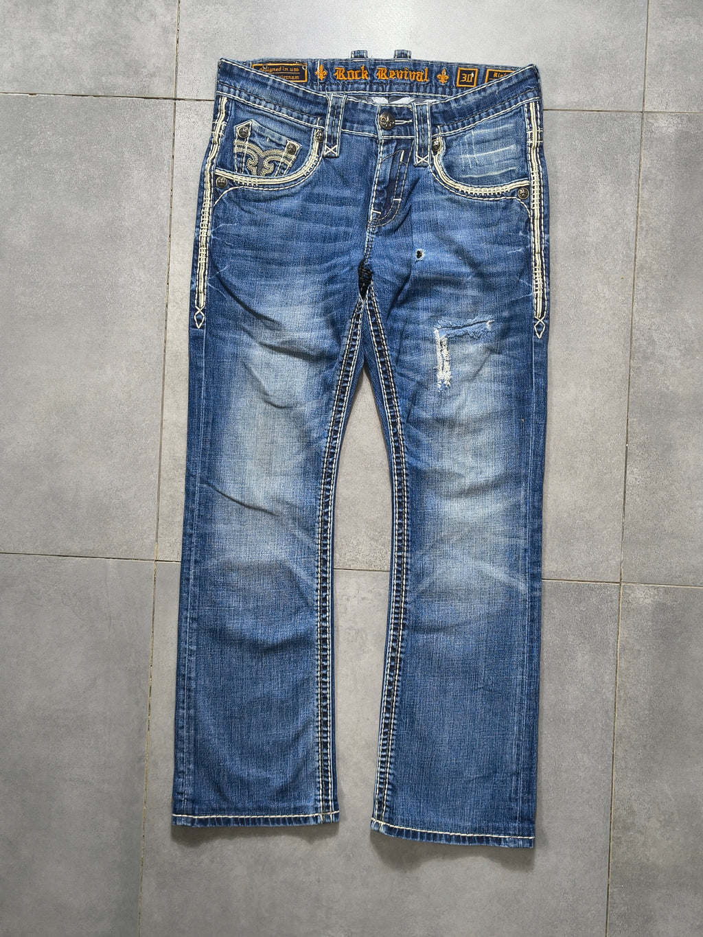 Granatowe bootcut jeansy Rock Revival