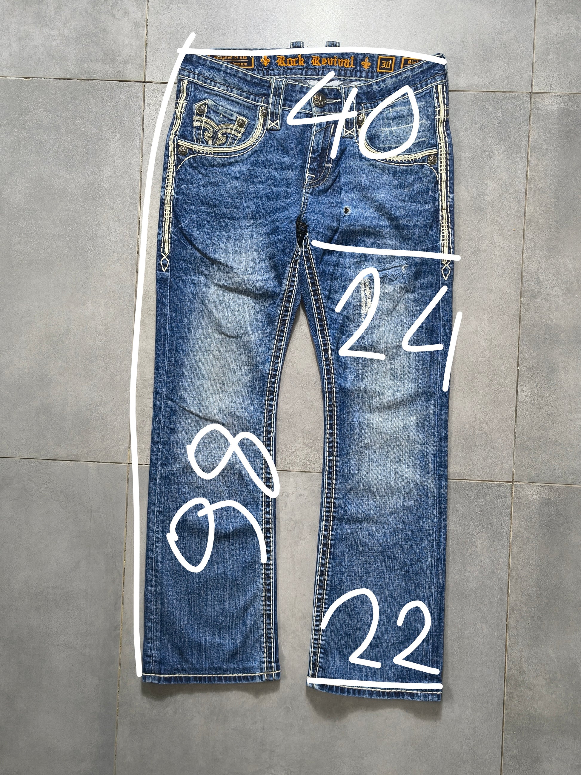 Granatowe bootcut jeansy Rock Revival