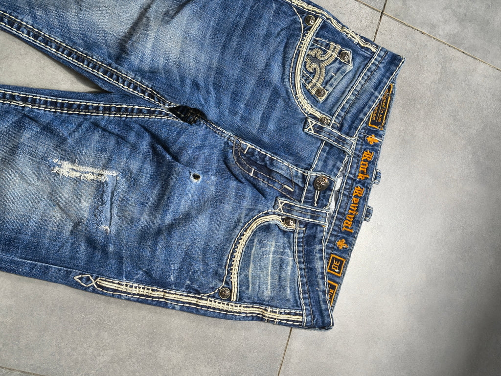 Granatowe bootcut jeansy Rock Revival