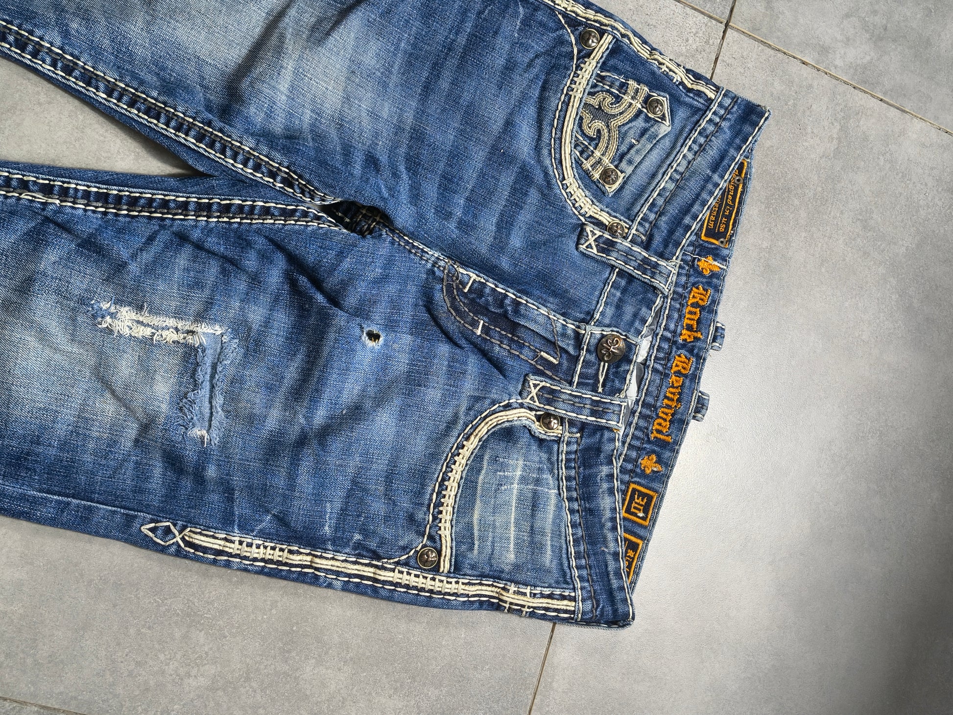 Granatowe bootcut jeansy Rock Revival