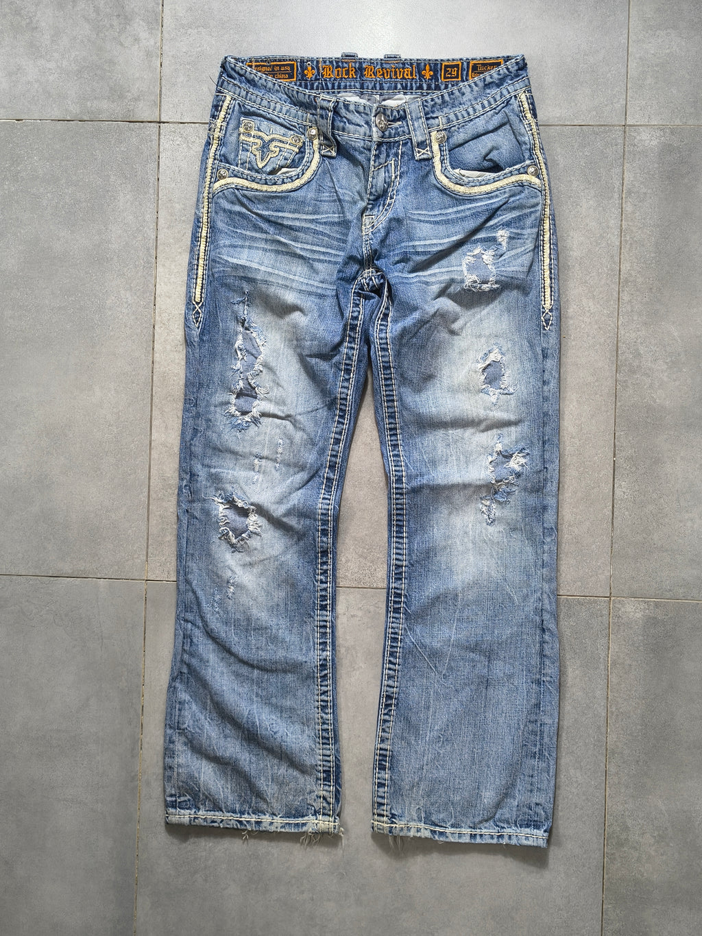 Jasnoniebieskie bootcut jeansy Rock Revival