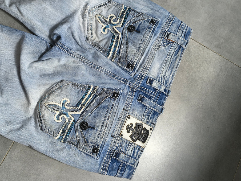 Jasnoniebieskie straight fit jeansy Rock Revival