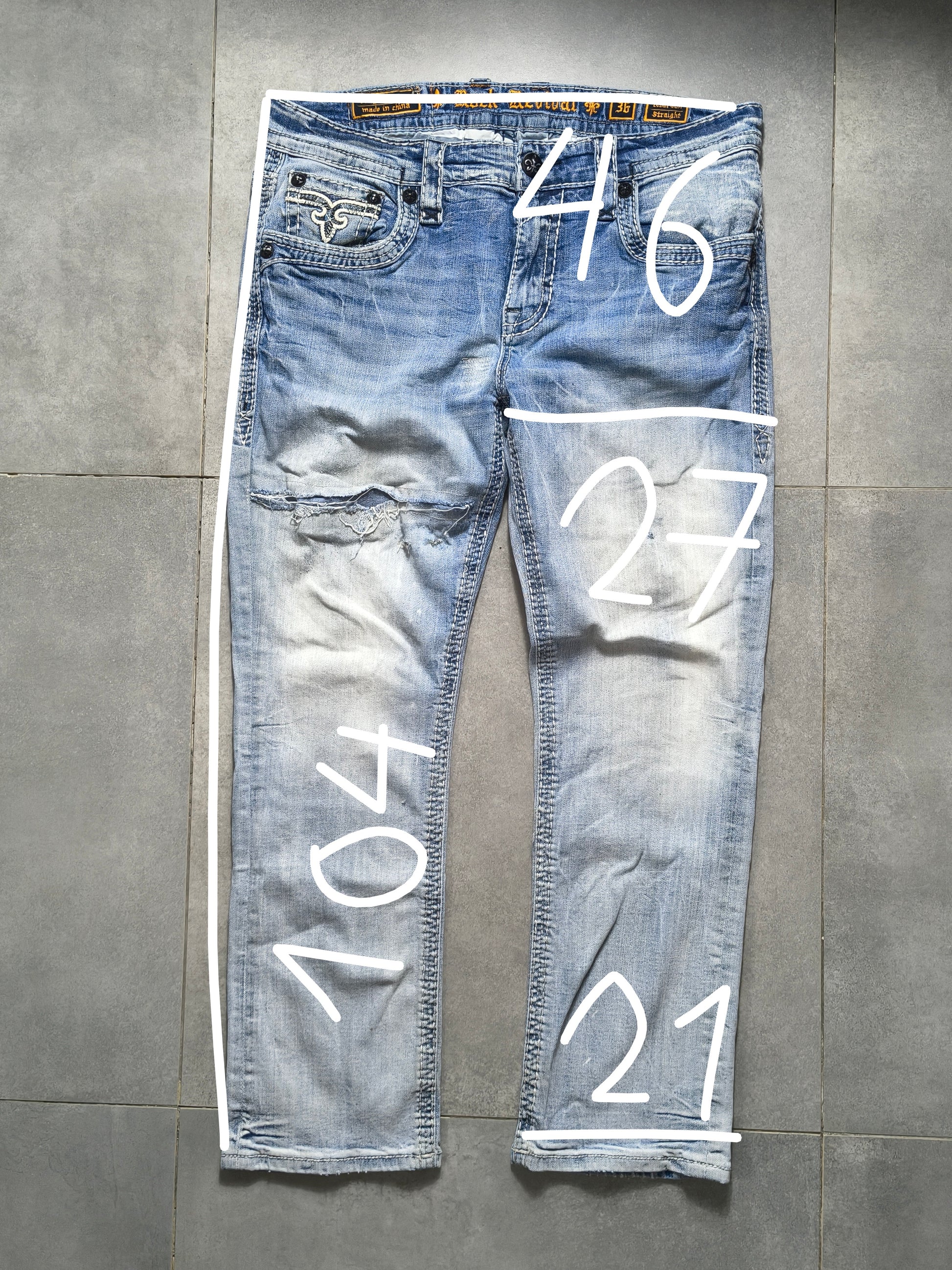 Jasnoniebieskie straight fit jeansy Rock Revival