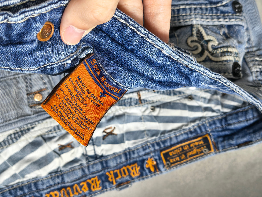 Jasnoniebieskie straight fit jeansy Rock Revival