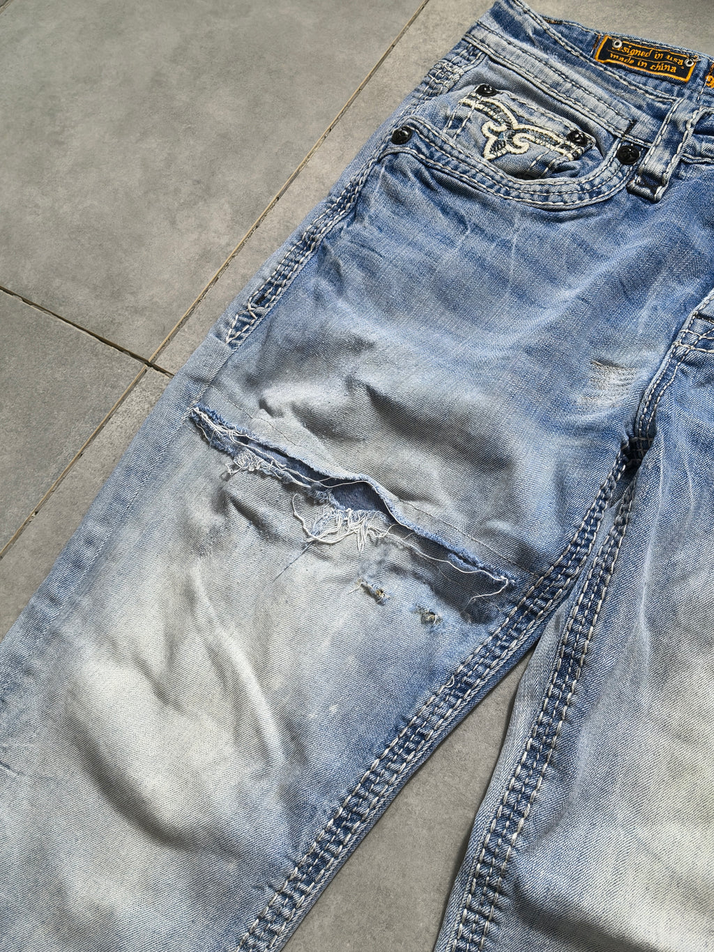 Jasnoniebieskie straight fit jeansy Rock Revival