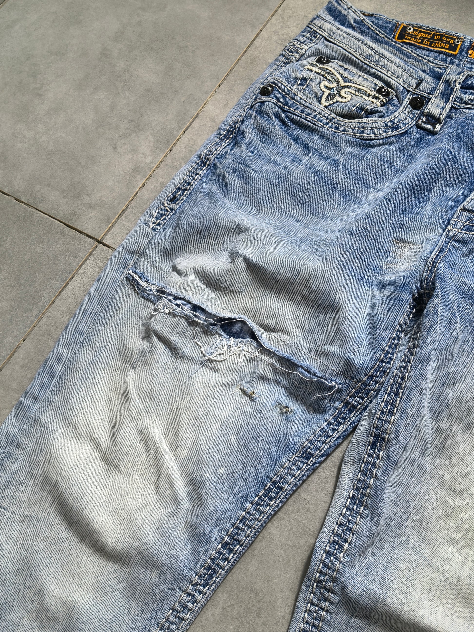 Jasnoniebieskie straight fit jeansy Rock Revival