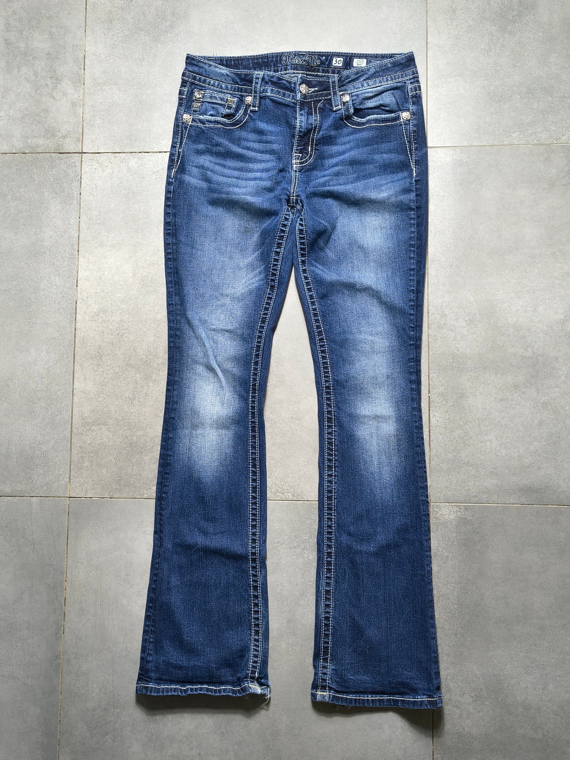 Granatowe flared jeansy Miss Me