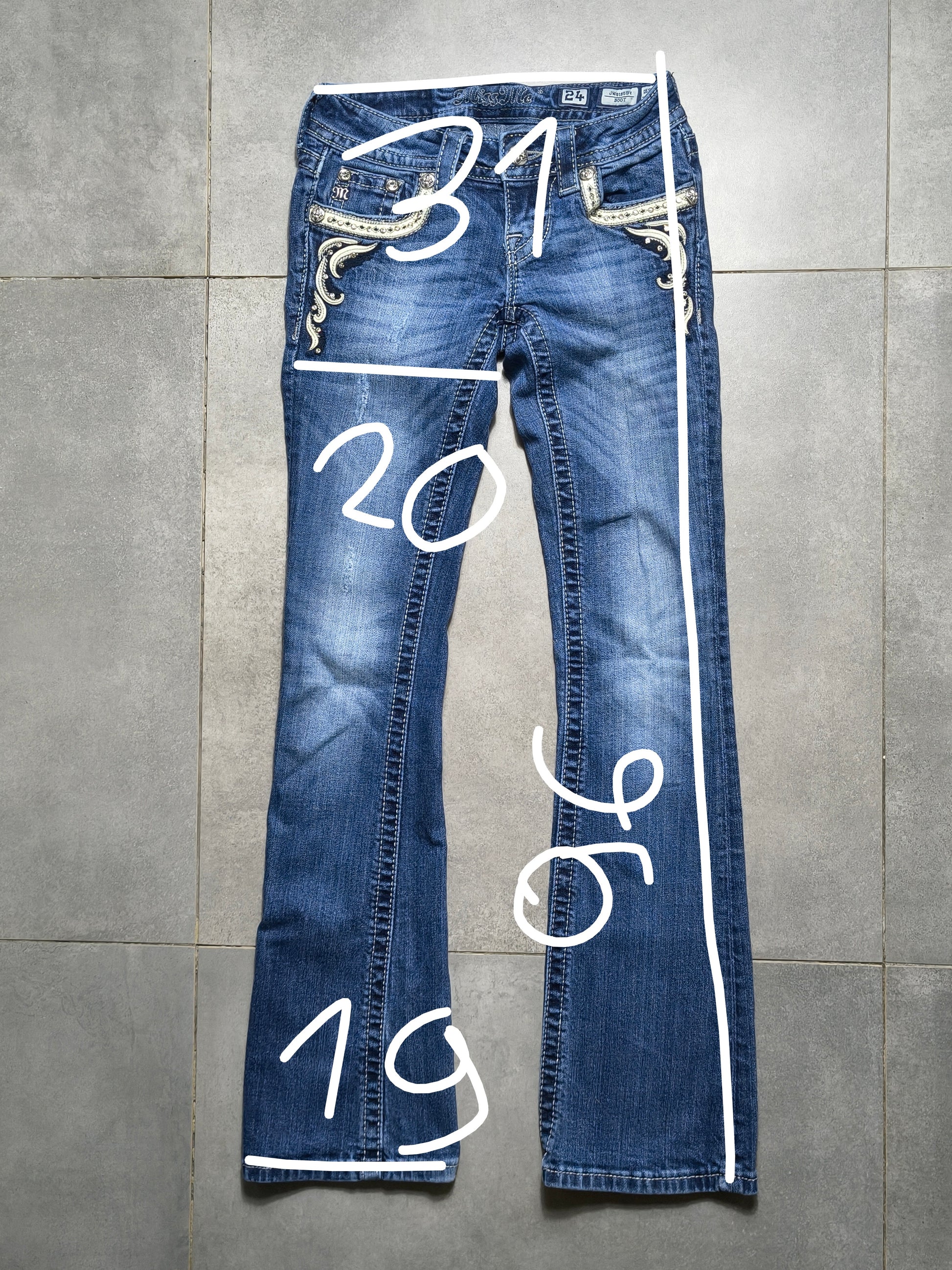 Granatowe Flared jeansy Miss Me