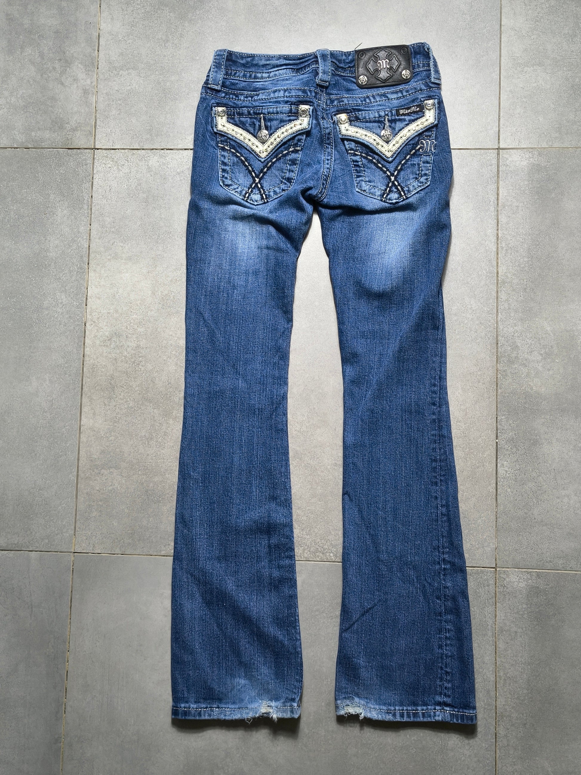 Granatowe Flared jeansy Miss Me