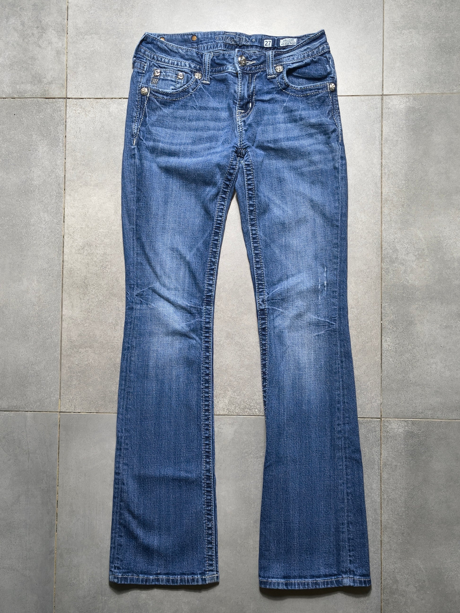 Granatowe flared jeansy Miss Me