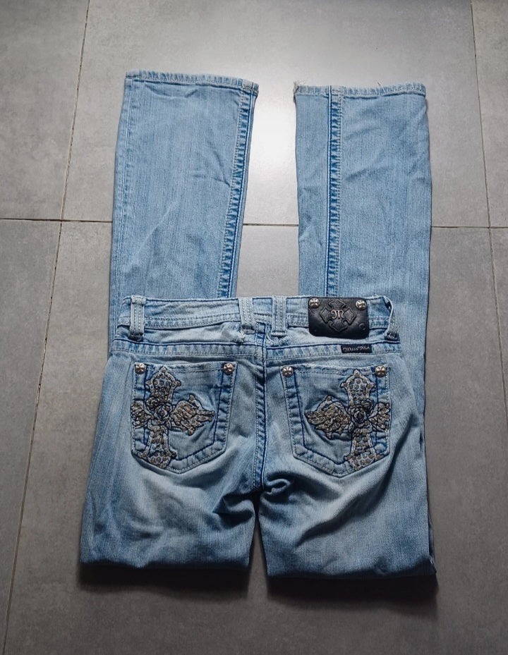 Jasnoniebieskie low rise Flared Jeansy Miss Me