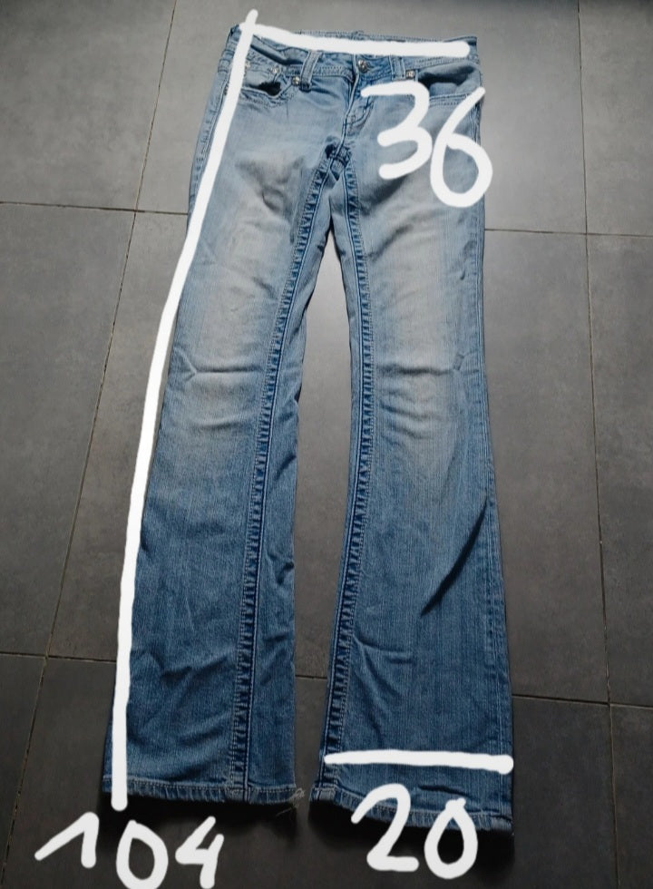 Jasnoniebieskie low rise Flared Jeansy Miss Me