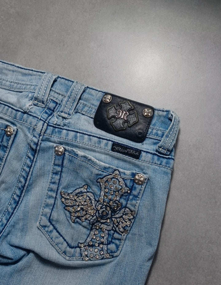 Jasnoniebieskie low rise Flared Jeansy Miss Me