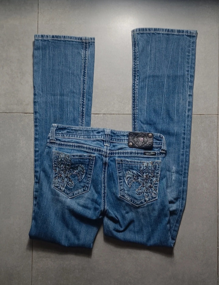 Niebieskie low rise Flared Jeansy Miss Me