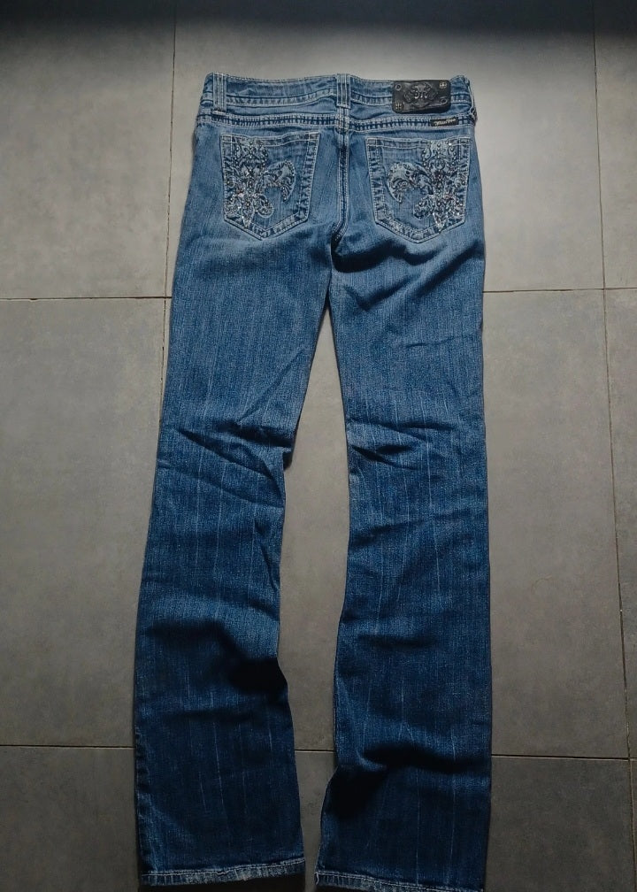 Niebieskie low rise Flared Jeansy Miss Me