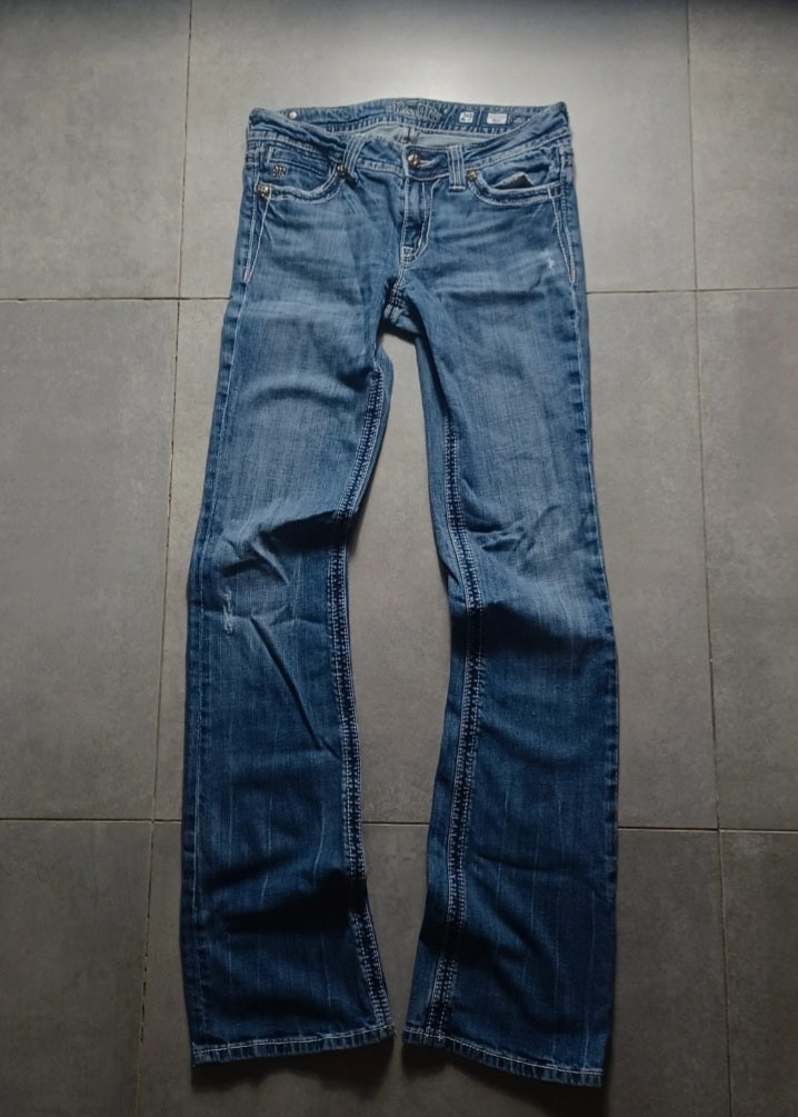 Niebieskie low rise Flared Jeansy Miss Me