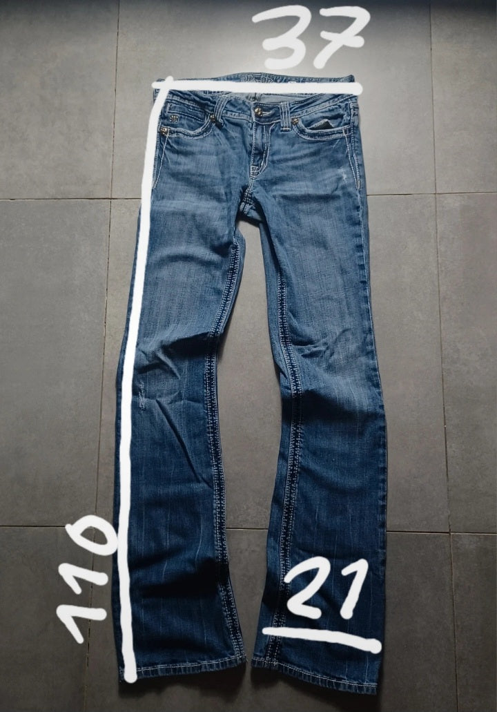 Niebieskie low rise Flared Jeansy Miss Me