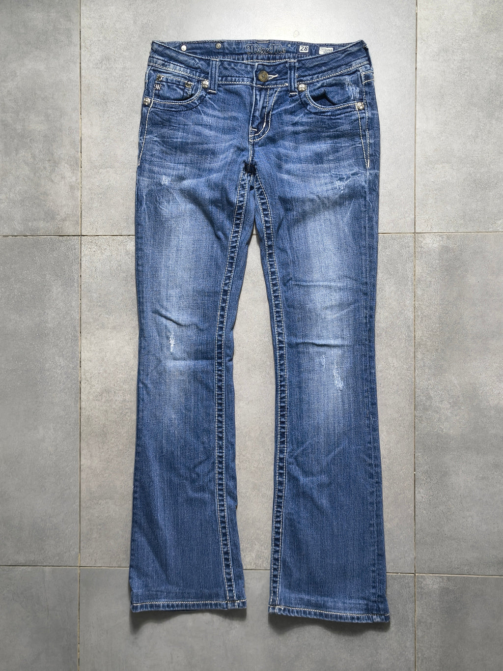 Granatowe Flared jeansy Miss Me