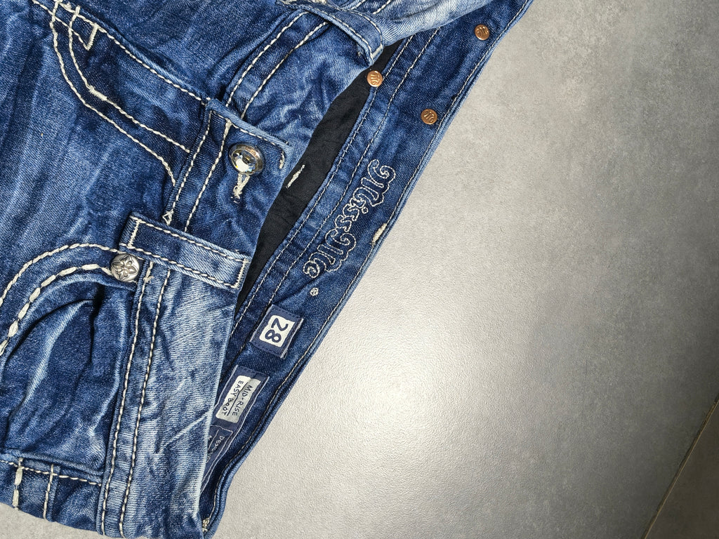 Granatowe flared jeansy Miss Me