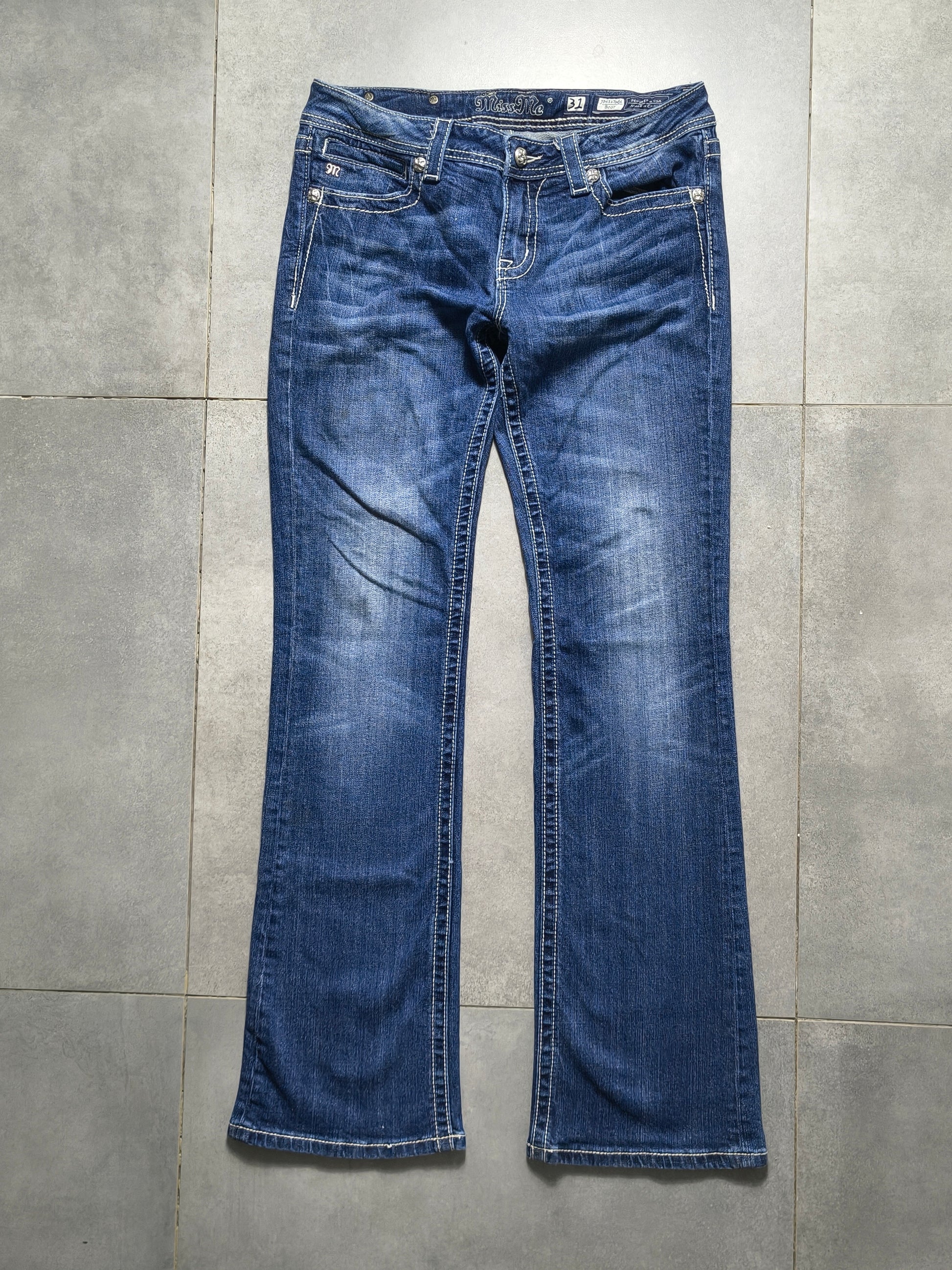 Granatowe flared jeansy Miss Me