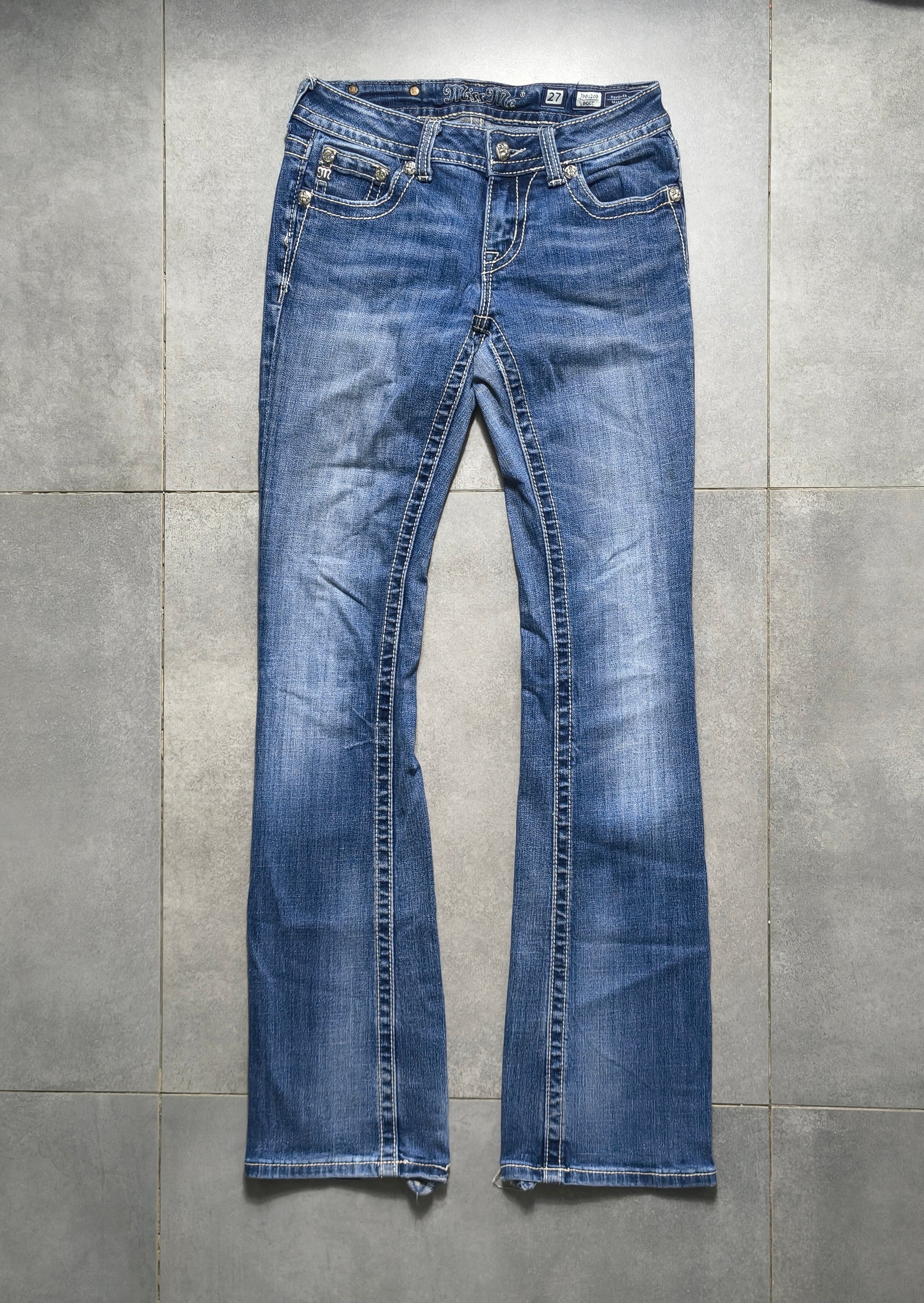 Granatowe flared jeansy Miss Me