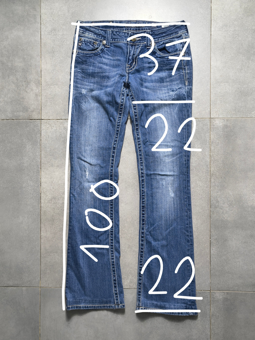 Granatowe Flared jeansy Miss Me