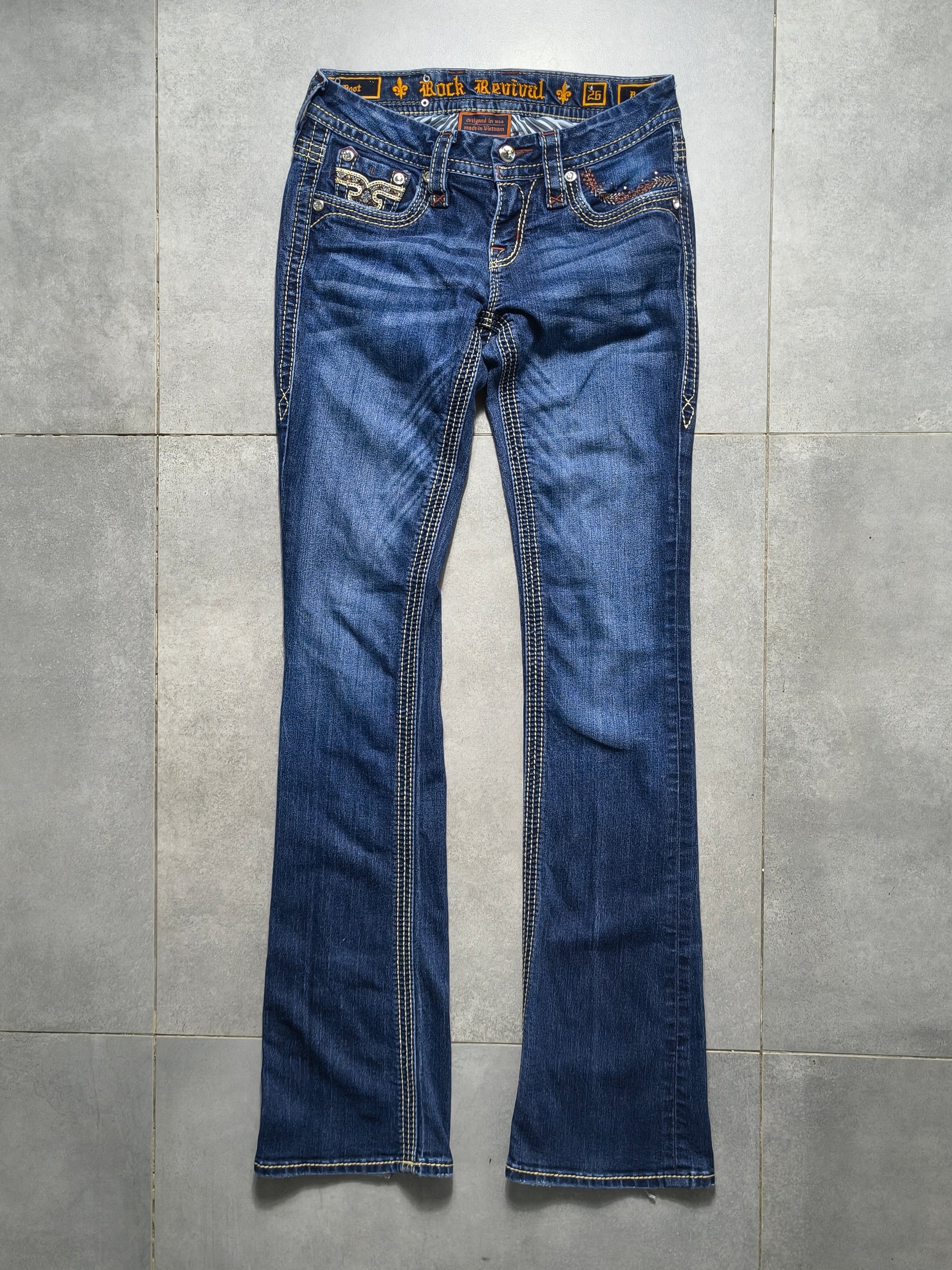 Granatowe flared jeansy Rock Revival
