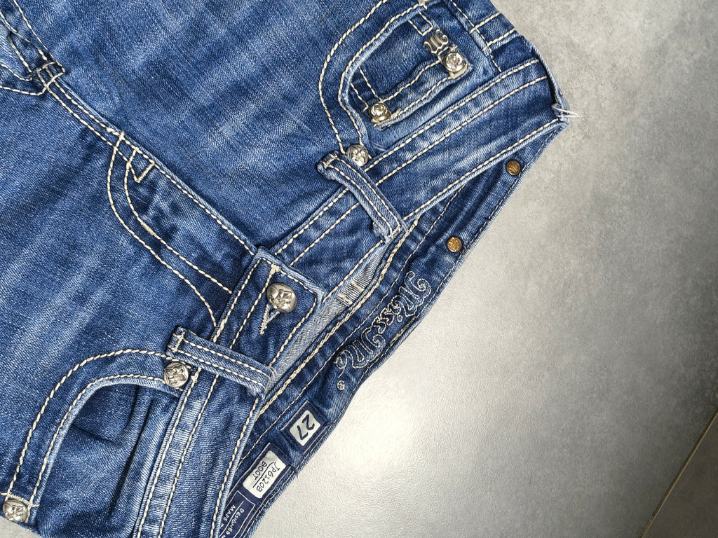 Granatowe flared jeansy Miss Me