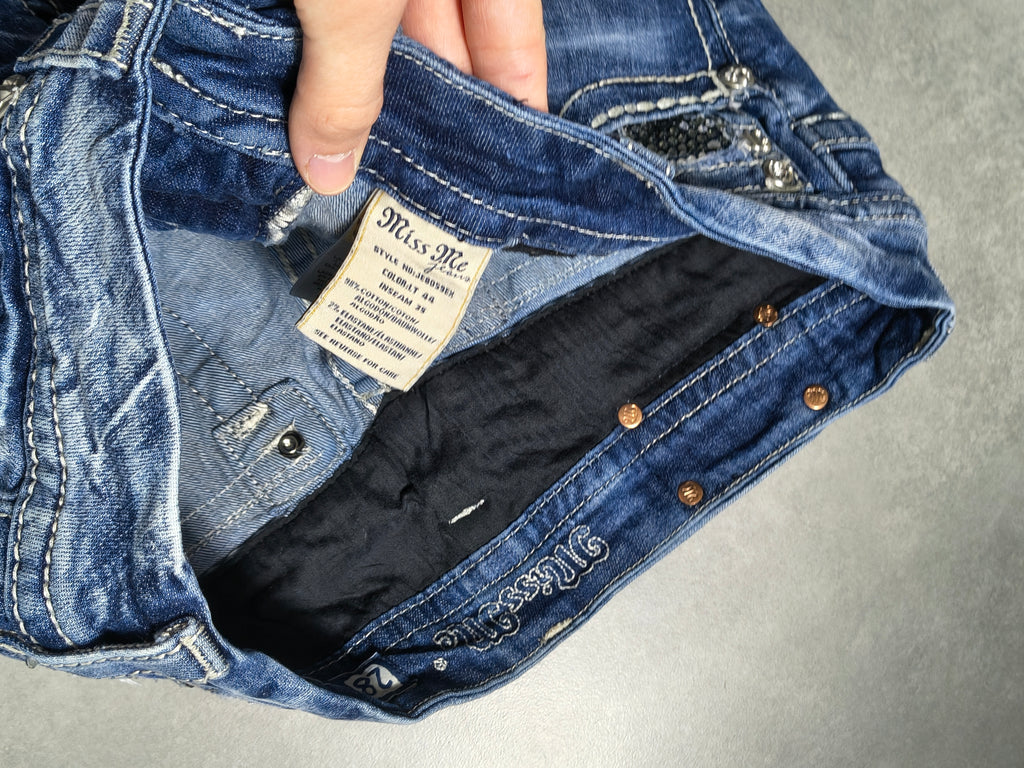 Granatowe flared jeansy Miss Me